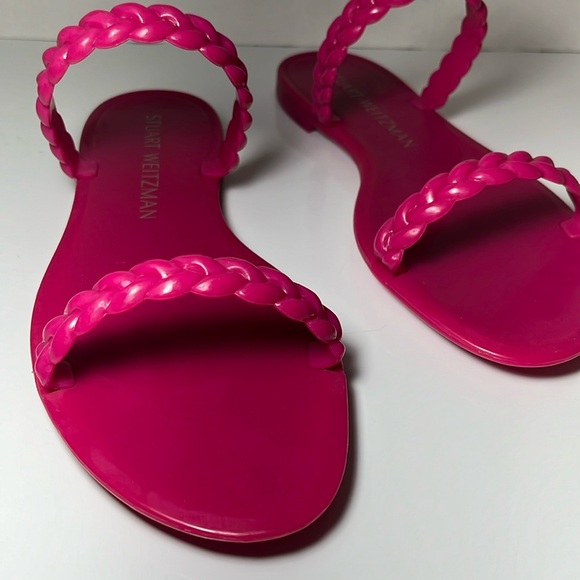 Stuart Weitzman Women's Sawyer Rubber Banded Flat Sandals - Picture 4 of 6